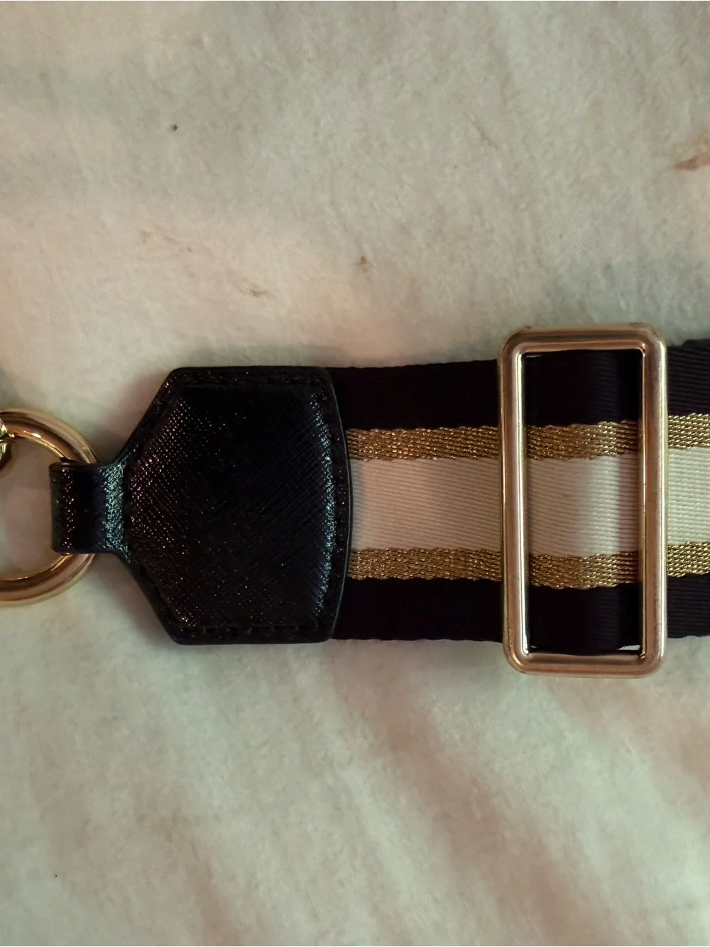Marc Jacob’s Adjustable Black and Gold Stripe Guitar Strap
